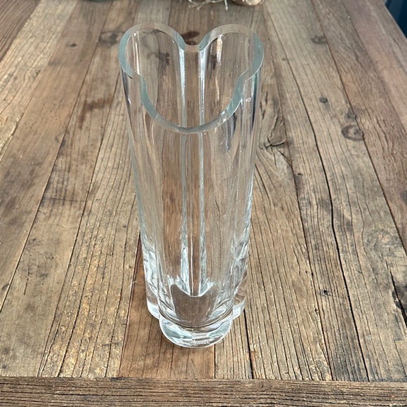 Vintage Disney Mickey Mouse silloutte 12” Crystal Glass Vase